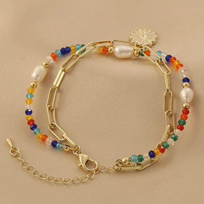 Double Layer Flower Bracelet
