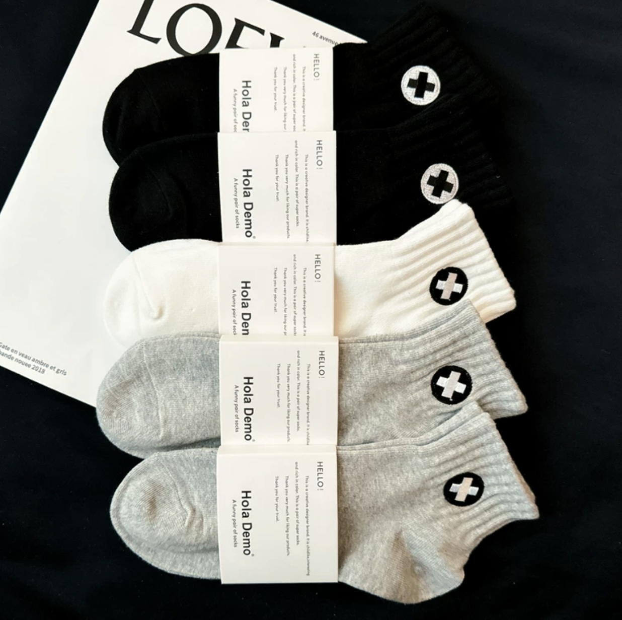 HOLA DEMO Super Soft Ankle Socks (Pack of 5 Pairs)