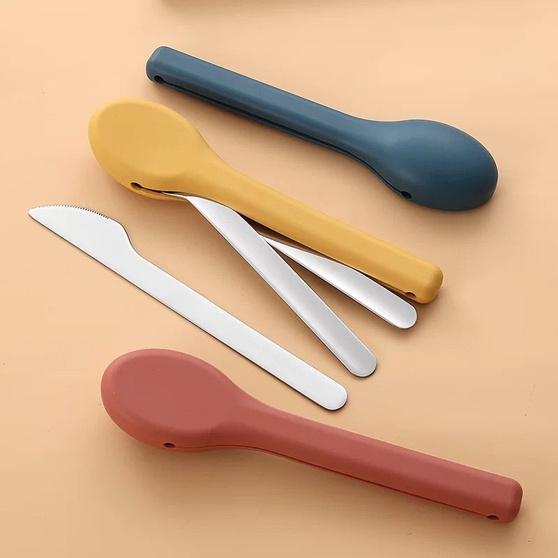 Stainless Steel Cutlery Set with Silicon Case