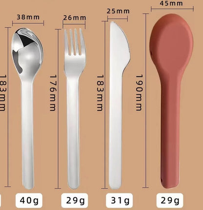Stainless Steel Cutlery Set with Silicon Case
