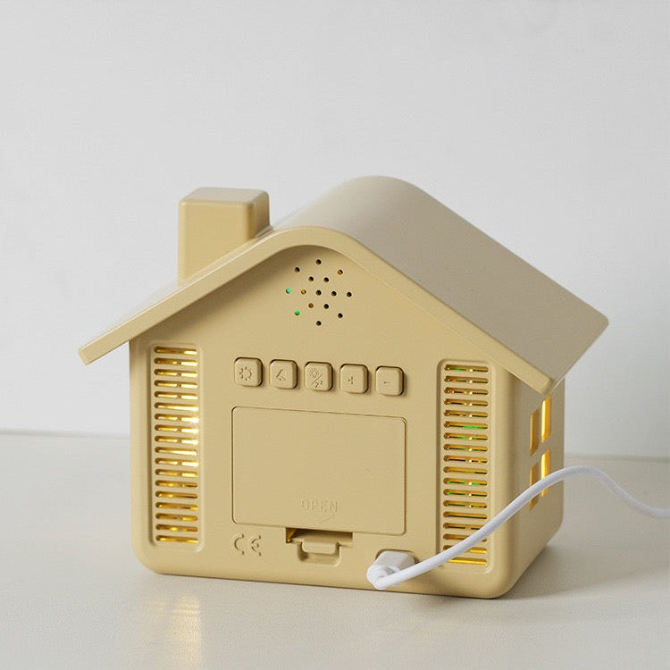 CozyNest™ LED House Alarm Clock with  Date and Day Display Bedside Night Light Timepiece and  Adjustable Brightness