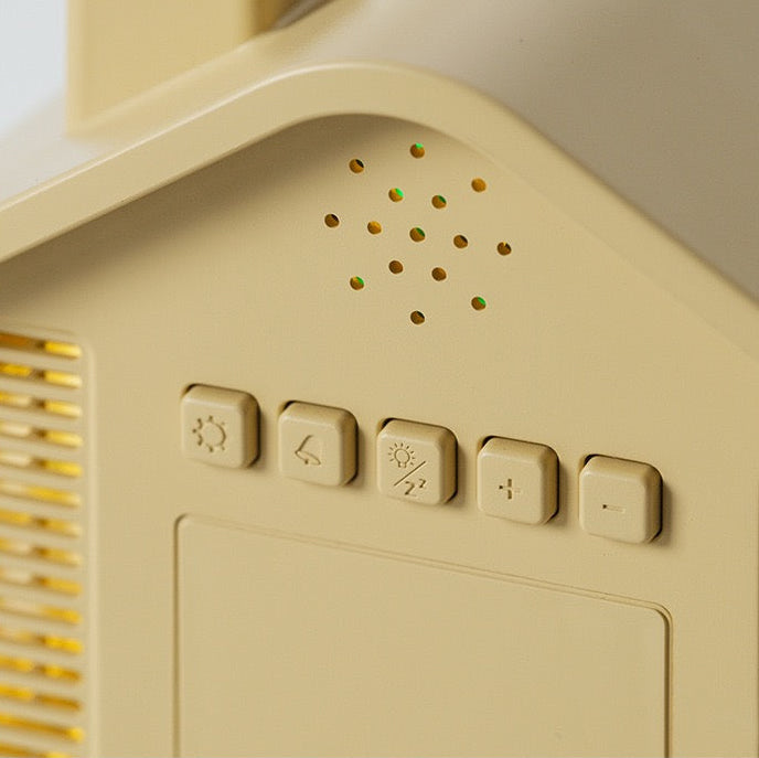CozyNest™ LED House Alarm Clock with  Date and Day Display Bedside Night Light Timepiece and  Adjustable Brightness