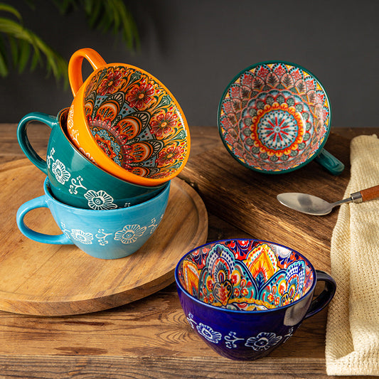 Moroccan Artisanal Ceramic Cup - 400ml