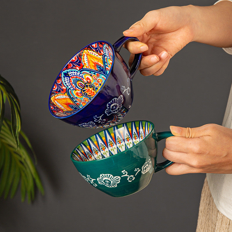 Moroccan Artisanal Ceramic Cup - 400ml