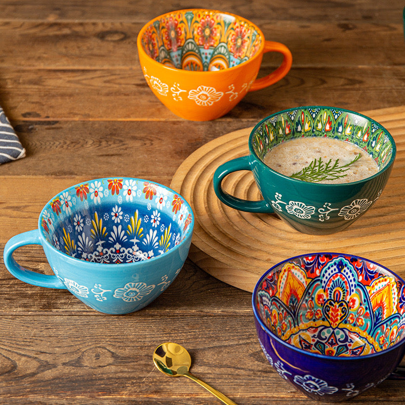 Moroccan Artisanal Ceramic Cup - 400ml