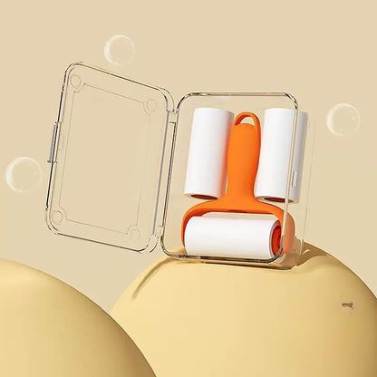 Portable Pocket Lint roller with 2 extra replaceable paper rolls and carry case