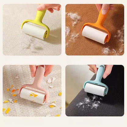Portable Pocket Lint roller with 2 extra replaceable paper rolls and carry case