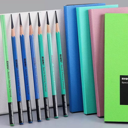 Nioni 10 Pcs Sketching Pencils Set Graphite Pencil Charcoal Pencils Artist Pencils Professional Painting Drawing Sketching Art Supplies for Kids Adults Beginners Artist Students