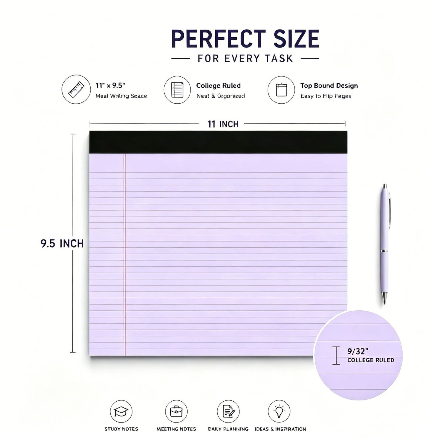 Premium Landscape Style Lined Note pads 30 sheets / Note pad  - Set of 5 Notepads
