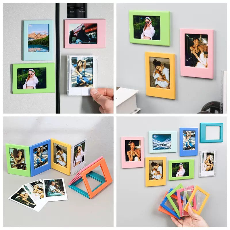 Mini Magnetic Picture Frame 2x3 (Set of 10 )for Polaroid, Instax Mini Photos, Refrigerator, Wallet-Size Pictures