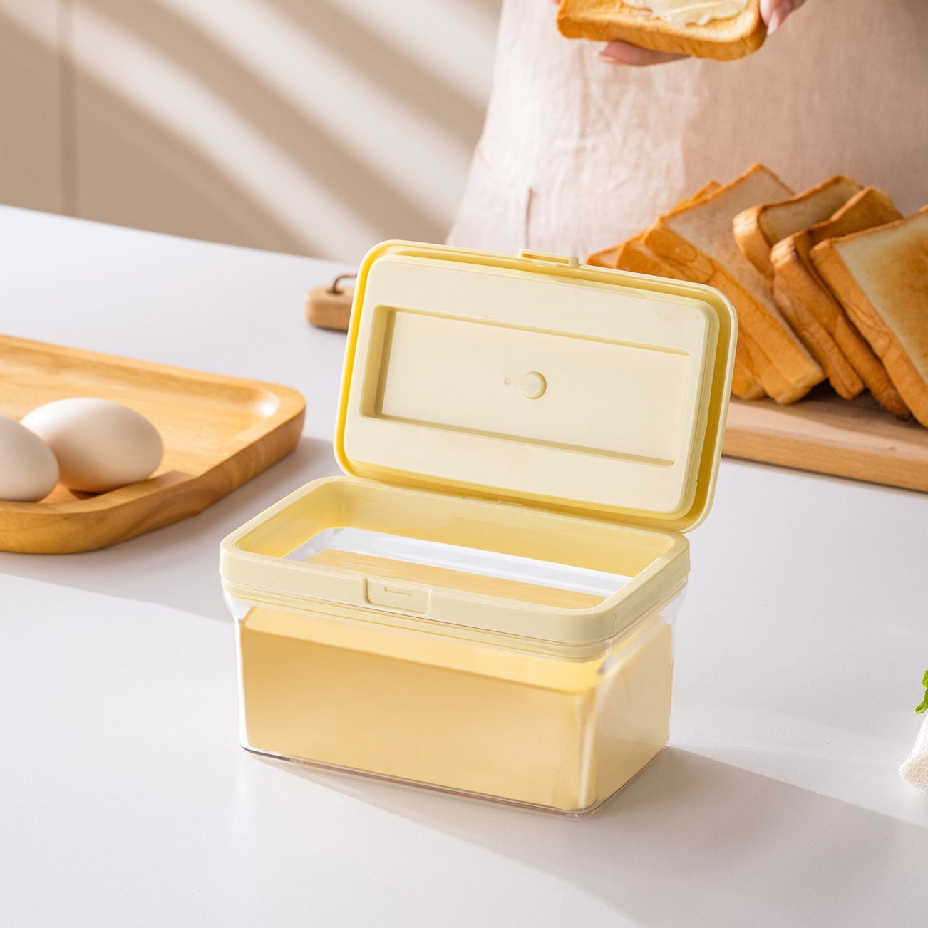 The Great Indian Butter Box™ | Airtight Butter Storage Container for 500g Butter Slabs | Built-in Magnetic Butter Spreader | BPA-Free Clear Butter Keeper with Silicone Seal | Fridge Organizer for Salted & Unsalted Butter