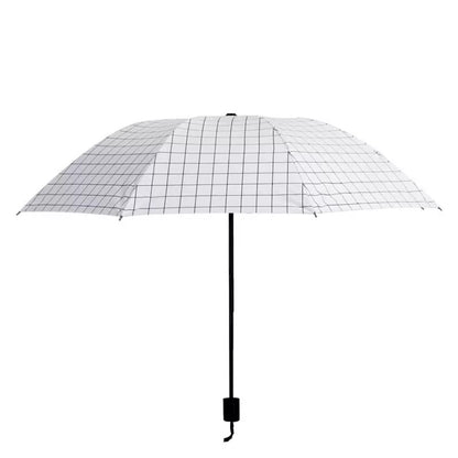 CheckMate™ Automatic Folding Umbrella for Men & Women | 100cm Canopy | Windproof & Water-Resistant | Compact 28cm Folded Size | Auto Open Travel Umbrella | 54cm Tall | Black & White Grid Design