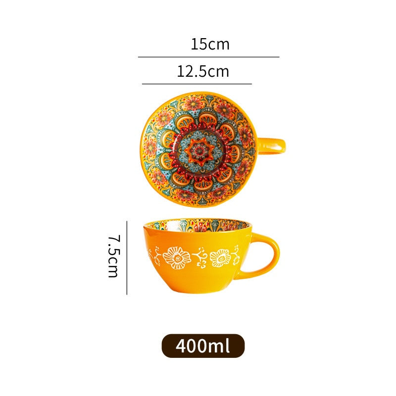 Moroccan Artisanal Ceramic Cup - 400ml