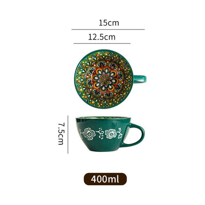 Moroccan Artisanal Ceramic Cup - 400ml