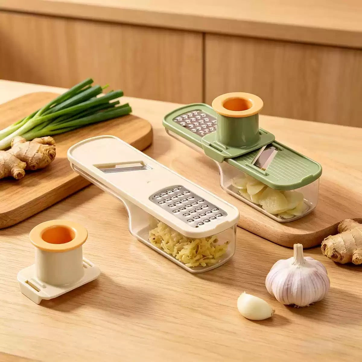 3-in-1 Ginger & Garlic Grater with Safety Hand Guard