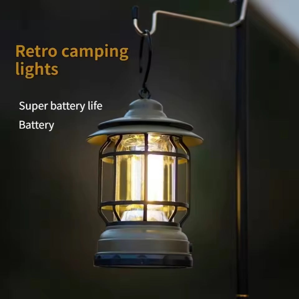 Rechargeable Retro Camping Light with Replaceable Lithium ion Battery