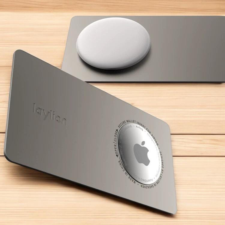 LAYLION Super Slim Aluminium  Card Wallet Insert for AirTag