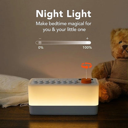 3-in-1 White Noise Sleep Sound Machine/Portable Bluetooth Speaker/12 Colors Night Light, Mixable 8 Nature Sounds & White Noise, Sleep Timer for Baby Adult