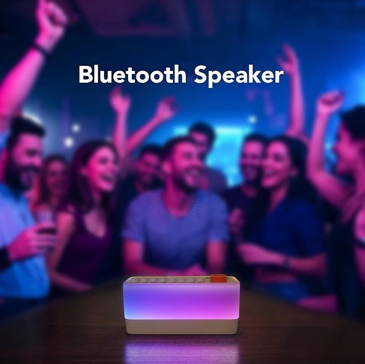 3-in-1 White Noise Sleep Sound Machine/Portable Bluetooth Speaker/12 Colors Night Light, Mixable 8 Nature Sounds & White Noise, Sleep Timer for Baby Adult