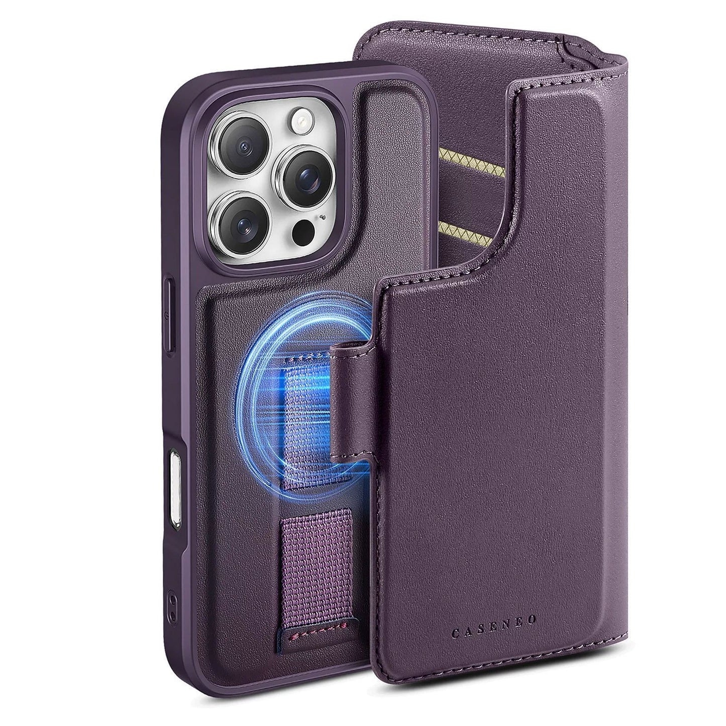 2 in 1 iPhone Detachable Wireless Charging Folio MagSafe Case and Cover RFID Blocking Card wallet Slots Removable Cover for iPhone