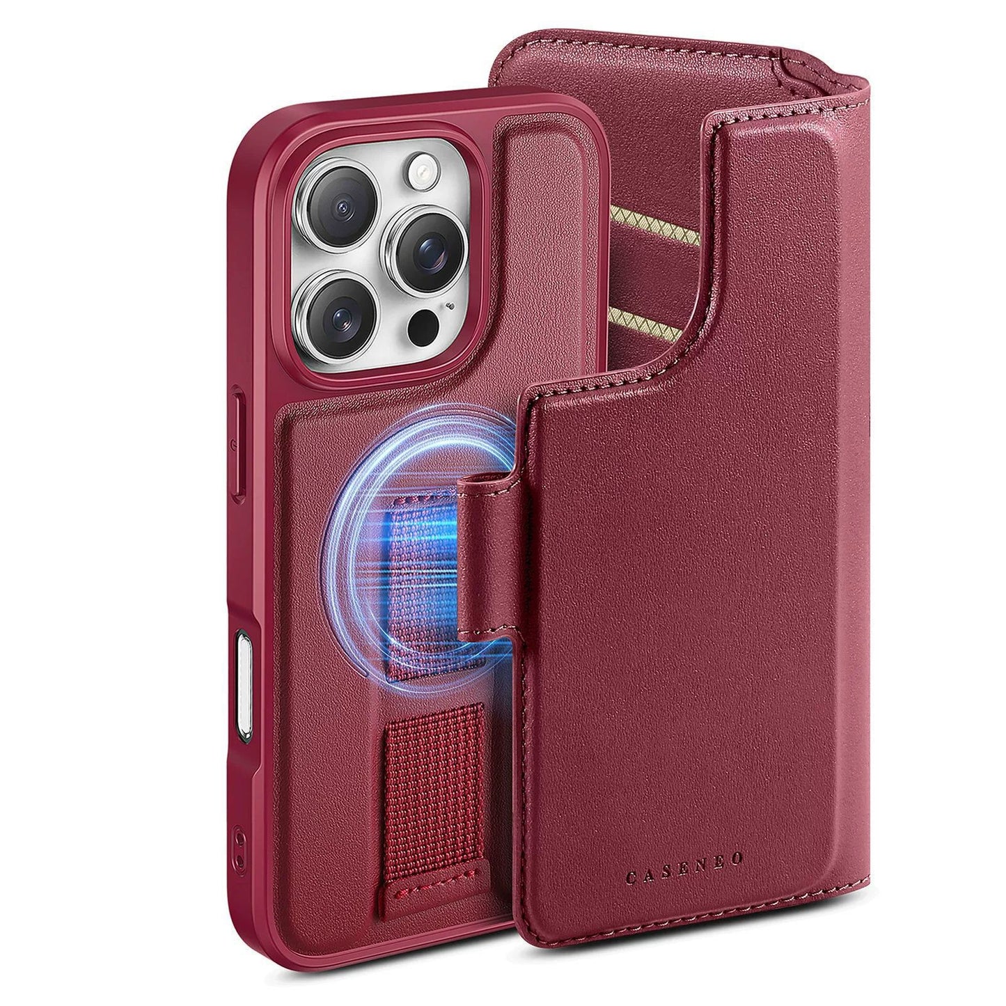 2 in 1 iPhone Detachable Wireless Charging Folio MagSafe Case and Cover RFID Blocking Card wallet Slots Removable Cover for iPhone