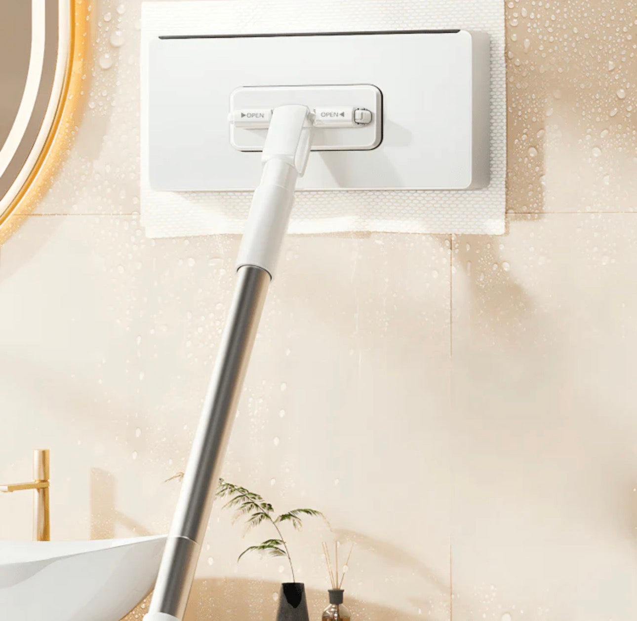 Self Clip Retractable and Multifunctional Cleaning Mop with Quick Cloth Replacement