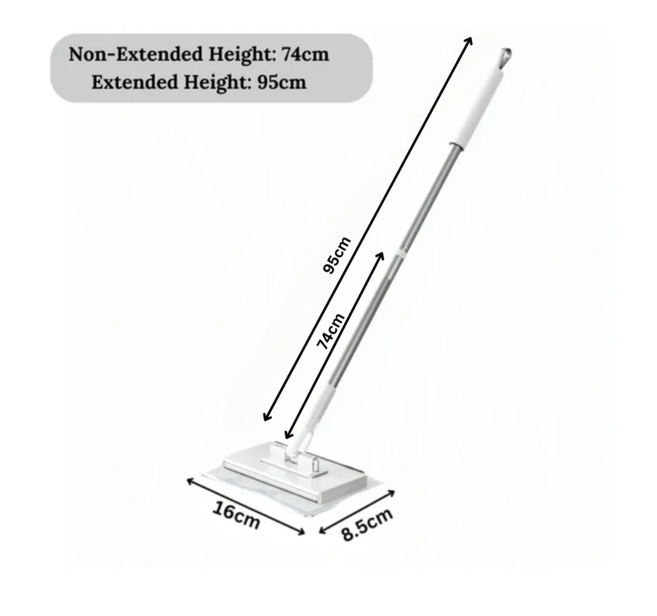 Self Clip Retractable and Multifunctional Cleaning Mop with Quick Cloth Replacement