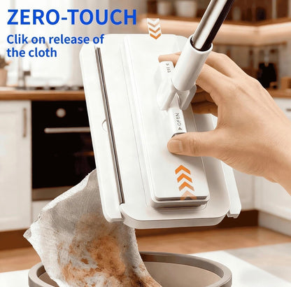 Self Clip Retractable and Multifunctional Cleaning Mop with Quick Cloth Replacement