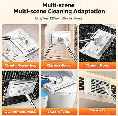 Self Clip Retractable and Multifunctional Cleaning Mop with Quick Cloth Replacement