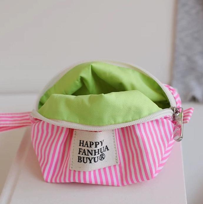 Women's Striped Cosmetic / Toiletries Pouch