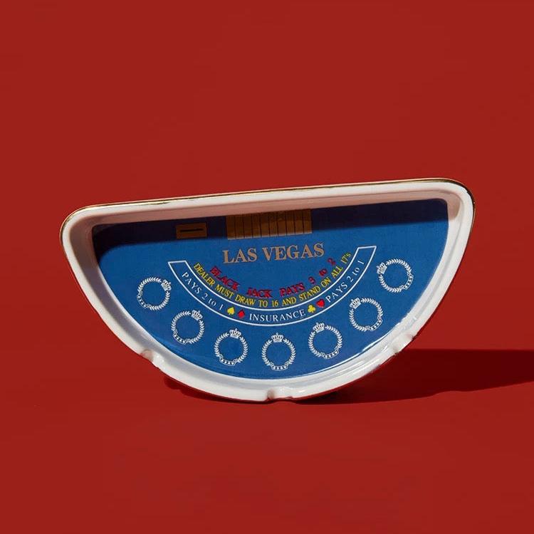 Las Vegas Ceramic Poker Hold'em  Ash Tray