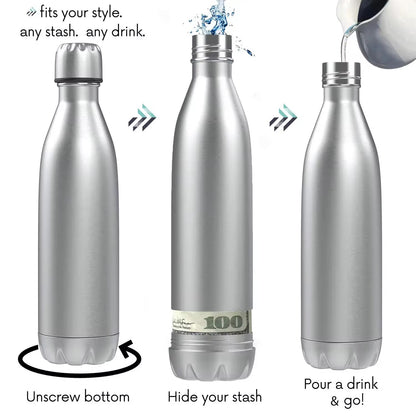 Stainless Steel Insulated Water Bottle with Secret Storage Compartment (750ml)