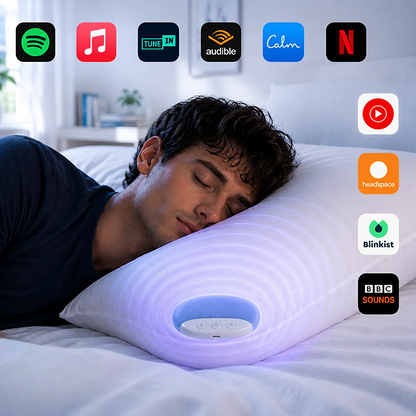 Under Pillow Speaker Ultra-Thin Wireless Bluetooth Pillow Speaker with timer, Acoustic fabric mesh, Light as feather,