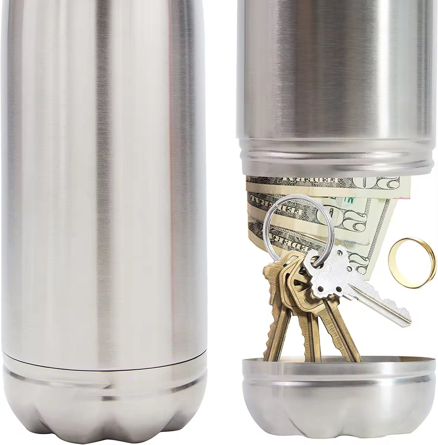 Stainless Steel Insulated Water Bottle with Secret Storage Compartment (750ml)