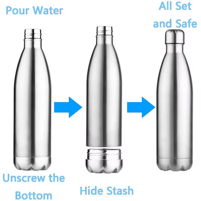 Stainless Steel Insulated Water Bottle with Secret Storage Compartment (750ml)