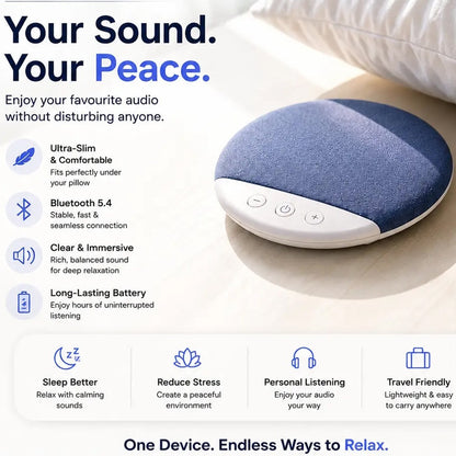 Under Pillow Speaker Ultra-Thin Wireless Bluetooth Pillow Speaker with timer, Acoustic fabric mesh, Light as feather,
