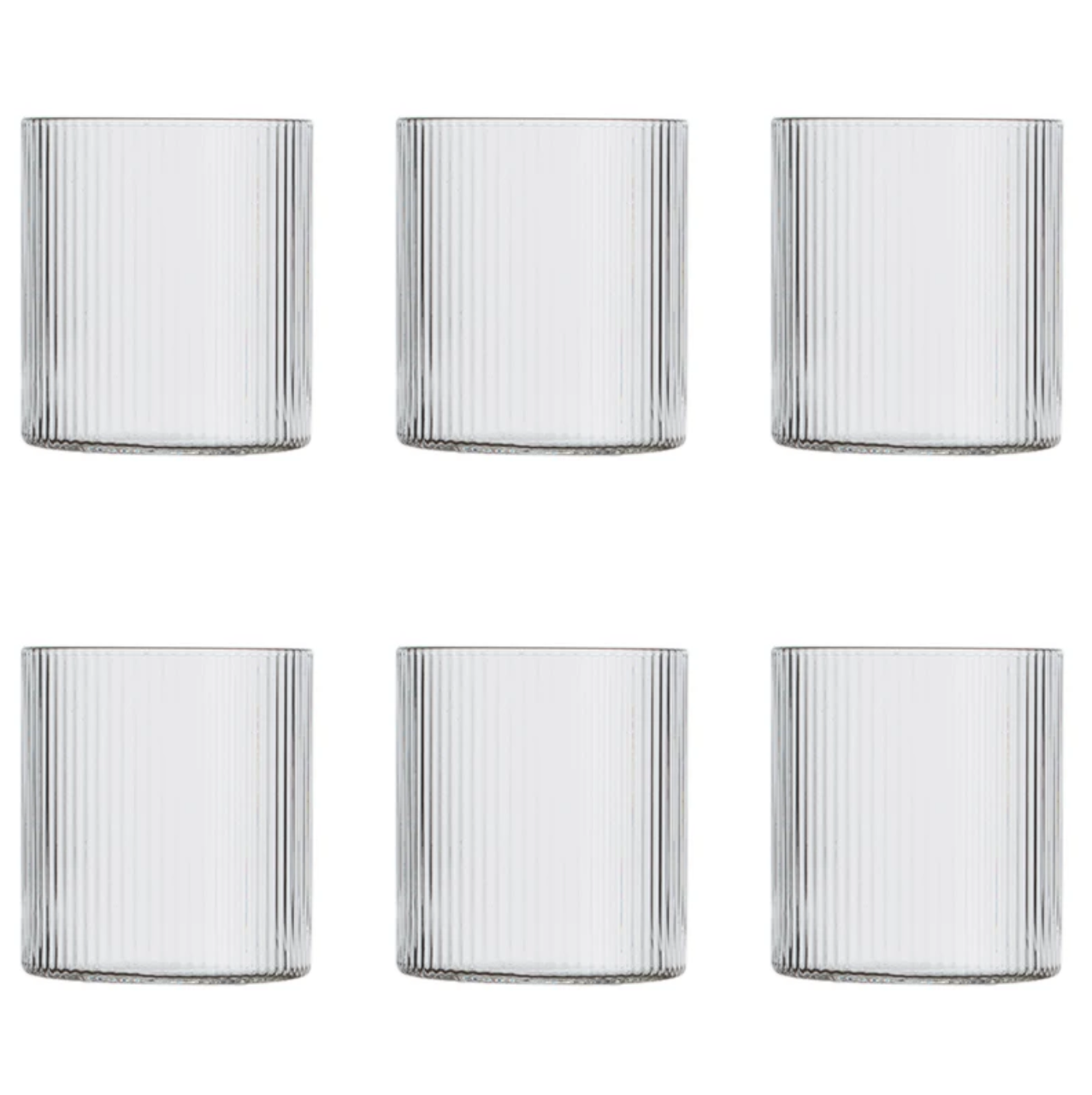 Fluted Ribbed Japanese old fashioned glass (Set of 6)