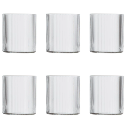 Fluted Ribbed Japanese old fashioned glass (Set of 6)