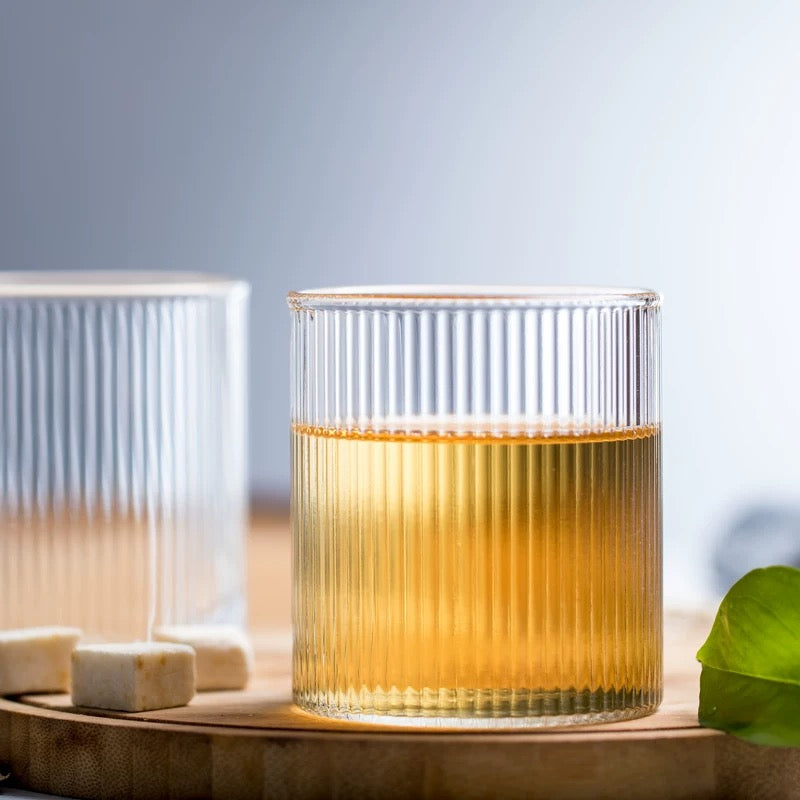 Fluted Ribbed Japanese old fashioned glass (Set of 6)