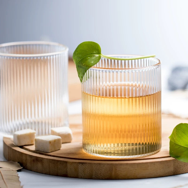Fluted Ribbed Japanese old fashioned glass (Set of 6)