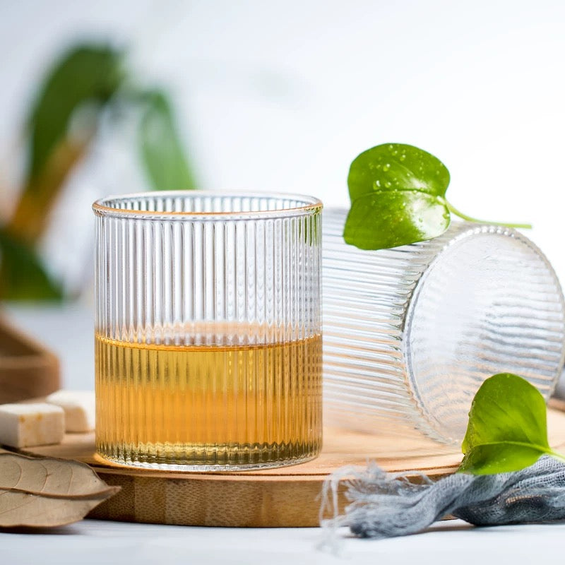 Fluted Ribbed Japanese old fashioned glass (Set of 6)