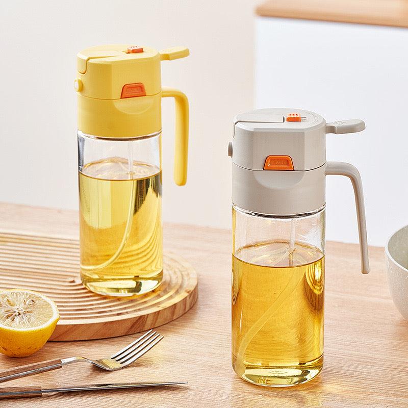 Glass 2 in 1 Oil Pour & Spray Dispenser (600ml)