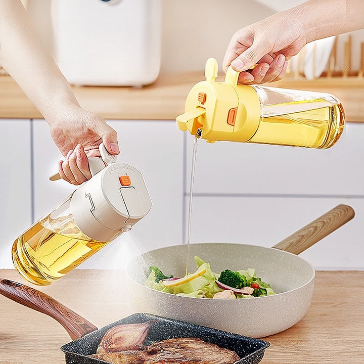 Glass 2 in 1 Oil Pour & Spray Dispenser (600ml)