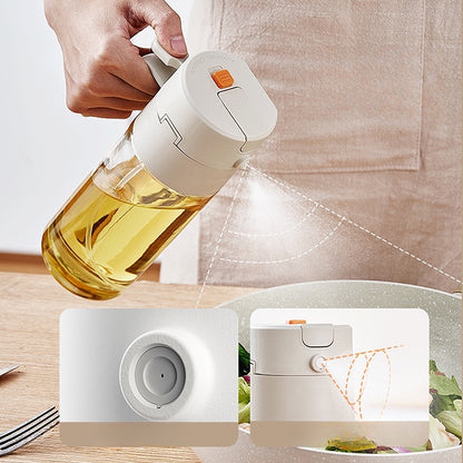 Glass 2 in 1 Oil Pour & Spray Dispenser (600ml)