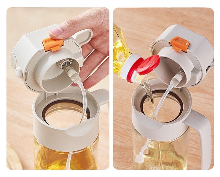 Glass 2 in 1 Oil Pour & Spray Dispenser (600ml)