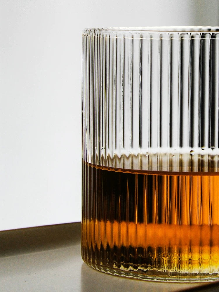 Fluted Ribbed Japanese old fashioned glass (Set of 6)