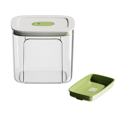 Anya Food Storage  Set of 2 Container Set | 600ml, 1L & 1.5L | Airtight PET + ABS Kitchen Storage Containers with Built-in Sorting Tray | Transparent Snack & Dry Food Organizers