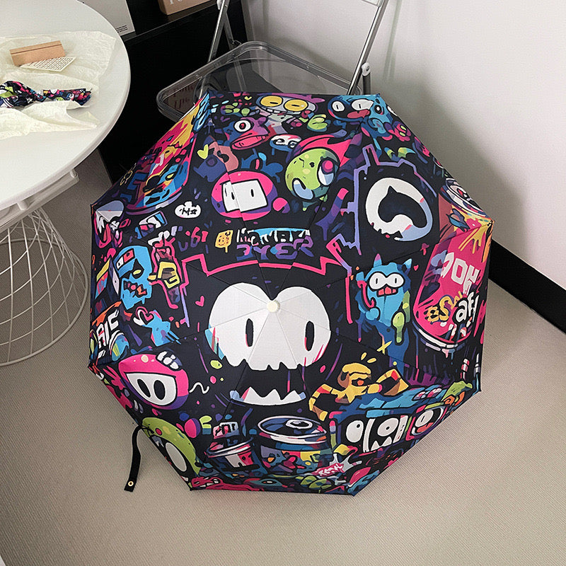 Space Monsters Printed Autofold All Season Umbrella