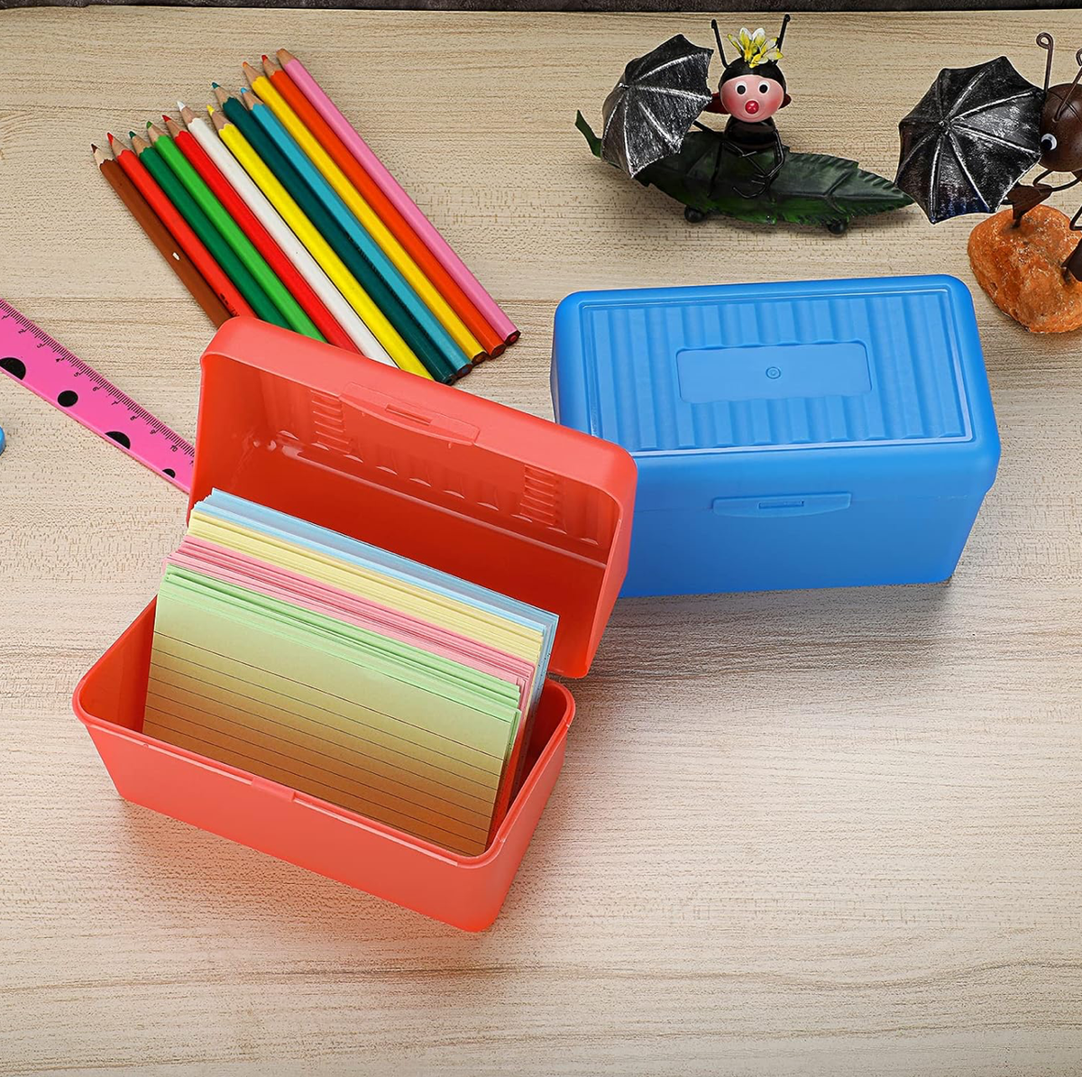 Index Card Storage Box with Index cards  Index Card Holder Notecard Box 1 Set 50 Index Cards Included