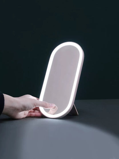 Portable Makeup Vanity Case with rechargeable illuminating touch mirror